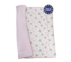 Bomimi HRACÍ deka 120x120, bavlna, oboustranná motýlci, růžová