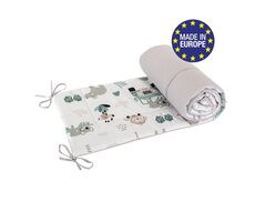 Bomimi MANTINEL do postýlky 180 cm, POJÍZDNÁ ZOO, ŠEDÁ xy