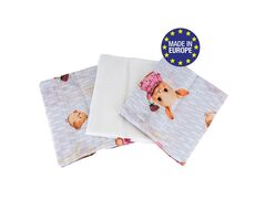 Bomimi Pleny bavlna Premium 140 g/m2 potisk, 80x70, 3ks, ZAJÍČEK-RŮŽOVÁ