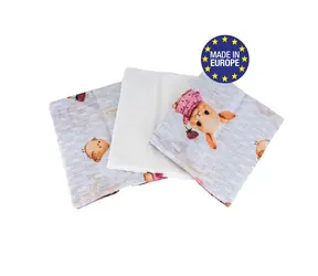 Bomimi Pleny bavlna Premium 140 g/m2 potisk, 80x70, 3ks, ZAJÍČEK-RŮŽOVÁ