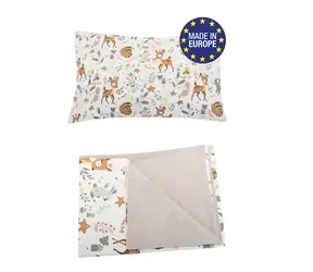 Bomimi POVLEČENÍ 120x90 (peřinka + polštářek) LESNÍ ZVÍŘÁTKA, BÉŽOVÁ xy