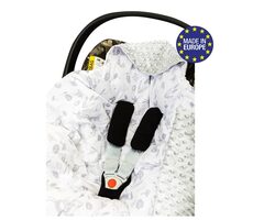 Bomimi Zavinovací deka do autosedačky minky lesní zvířátka, šedá