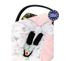 Bomimi Zavinovací deka do autosedačky minky motýlci, růžová