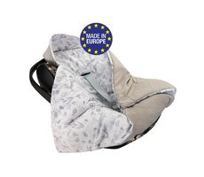 Bomimi Zavinovací deka do autosedačky VELVET lesní zvířátka, šedá
