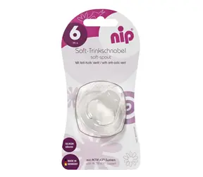 NIP Dudlík na pití, široký, silikon, 6m+