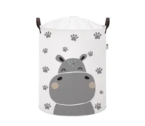 Sipo Koš na hračky se šňůrkou, skládací bavlněný / 43 l, Hippo