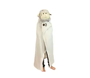 Cozy Noxxiez Ovečka - hřejivá deka s kapucí se zvířátkem a tlapkovými kapsami / od 3 let