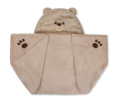 Cozy Noxxiez Medvěd - hřejivá deka s kapucí se zvířátkem a tlapkovými kapsami / od 3 let