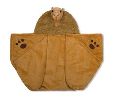 Cozy Noxxiez Velbloud - hřejivá deka s kapucí se zvířátkem a tlapkovými kapsami / od 3 let