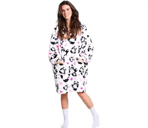 Cozy Noxxiez Panda - hřejivá televizní mikinová deka s kapucí pro teenagery a dospělé