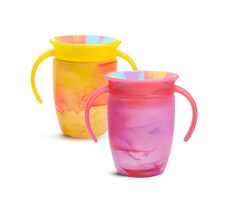 Munchkin Miracle 360° Tie Dye Cup Tropical 207 ml 6m+ 2 ks, žlutá a růžová