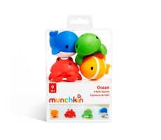 Munchkin Stříkající zvířatka do koupele, ocean, 4ks