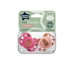 Tommee Tippee Dudlík silikon fun girl 2ks 18-36m - více barevných variant