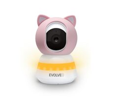 EVOLVEO Baby Monitor LUX růžová / Elektronická videochůvička / 360° dohled / noční vidění / detekce pláče a pohybu