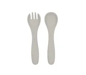 KikkaBoo Příbor 2-dílný Platinum Silicone Sand / od 6 měsíců