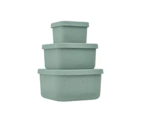 KikkaBoo Sada boxů na svačinu 3 ks Platinum Silicone Sage