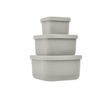 KikkaBoo Sada boxů na svačinu 3 ks Platinum Silicone Sand