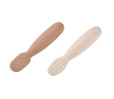 Beaba První trénovací lžičky silikonové 2 ks Praline/Clay