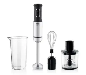 Rozbaleno - Niceboy ION Twister T3 stříbrná / Tyčový mixér / 1200 W / nádoba 600 ml / minisekáček / šlehací metla  / rozbaleno