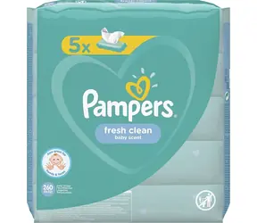Pampers Fresh Clean dětské vlhčené ubrousky 5 x 52 ks