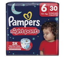 Pampers Night Pants 13+ kg (30 ks) / Noční plenkové kalhotky / velikost 6 (13+ kg)