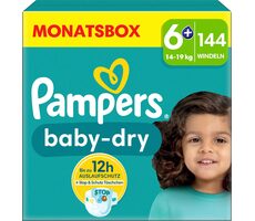 Pampers Baby Dry 14-19kg (144 ks) / plenkové kalhotky / velikost 6+ (14-19kg)