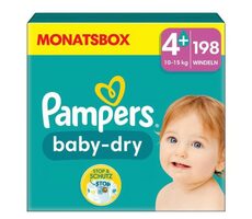 Pampers Baby Dry Maxi Plus 10-15 kg (198 ks) / plenkové kalhotky / velikost 4+ (10-15 kg)