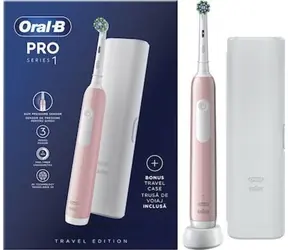 Oral-B Pro Series 1 Cross Action růžový / Elektrický zubní kartáček / oscilační / 3 režimy / senzor tlaku / s pouzdra 