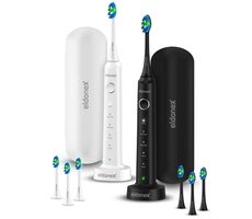 ELDONEX SonicPro DuoPack černá & bílá / Elektrický zubní kartáček / 40.000 kmitů / 5 režimů / 8 hlavic