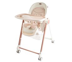 2Kids Toys Jídelní židlička s kolečky hnědá / od 6 měsíců