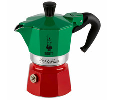 Rozbaleno - Bialetti La Mokina Italia Tricolore moka konvička na 1 šálek 40 ml / rozbaleno