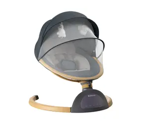 KikkaBoo Houpací lehátko elektrické Ashlee Dark Grey / Nosnost do 9 kg
