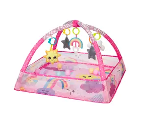 KikkaBoo Hrací deka s hrazdou a míčky Pink Sky / 78 × 75 × 50 cm