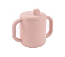 Beaba Hrnek silikonový s pítkem růžová / od 8 měsíců