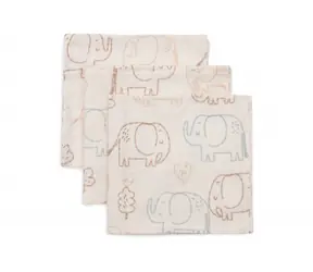 Jollein Ubrousky mušelínové 3 ks 31x31cm Elephant Tales