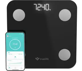 TrueLife FitScale W1 černá / smart diagnostická osobní váha / bluetooth / LCD displej / 2x AAA