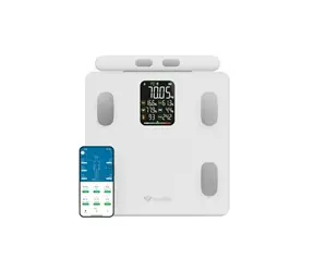 TrueLife FitScale W8 bílá / osobní digitální váha / bluetooth / LCD displej / 4x AA