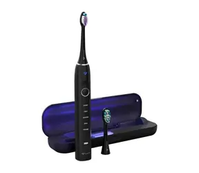 TrueLife SonicBrush Clean70 UV černá / sonický zubní kartáček / USB-C / 5 režimů čištění / 90.000 kmitů / 2 hlavice
