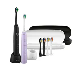 TrueLife SonicBrush Compact Duo černá/fialová / sonický zubní kartáček / 3 hlavice /70.000 kmitů / 4 režimy 