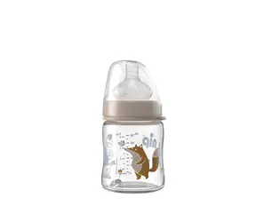 NIP Láhev kojenecká sklo široká silikon-S 120ml 0m+