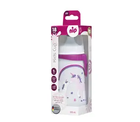 NIP Kids cup láhev s pítkem PP 330ml růžová / od 18 měsíců