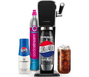 SodaStream Art černá Pepsi Mpack / Výrobník sody / bez BPA / 1x láhev 1 L / 1x CO2 plyn / 1x sirup