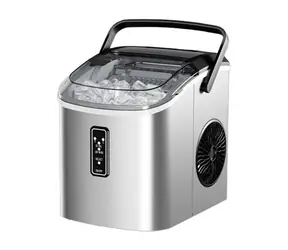 Euhomy IM008 Výrobník kostek ledu stříbrná / 220-240 V / dotykové ovlládání /  Denní kapacita: 12 kg kostek ledu
