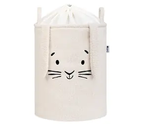 Sipo Premium Bouclé se šňůrkou Rabbit béžová / 43 l / Koš na hračky