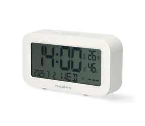 Nedis Digitální stolní budík dřevo / LCD Podsvícení / Funkce odloženého buzení / Časovač