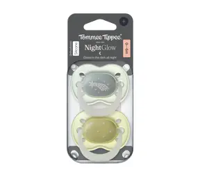 Tommee Tippee Night silikonový dudlík 0-6m 2ks - více barevných variant