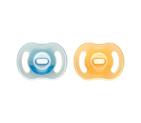 Tommee Tippee Ultra-light Night silikonový dudlík 0-6m 2ks oranžová a modrá