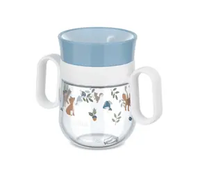 Little Dutch Hrnek trénovací 360° 200 ml Forest Friends modrá / od 6 měsíců