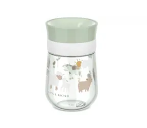Little Dutch Hrnek trénovací 360° 300 ml Farma zelená / od 9 měsíců
