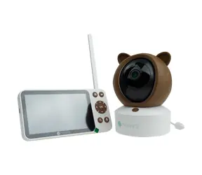 Mary's Dětská chůvička 2v1 s kamerou a LCD displejem, s WiFi / TUYA - medvídek, hnědá